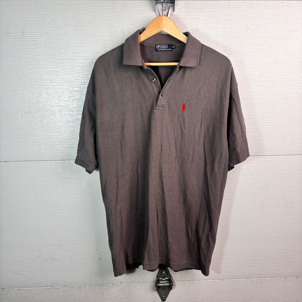 2000s Polo Ralph Lauren Gray Polo Shirt Red Pony XXL Preppy Classic